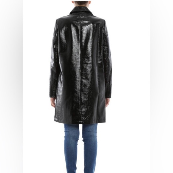 NWOT Women’s MICHAEL KORS Relaxed Patent Leather Coat - Picture 4 of 12
